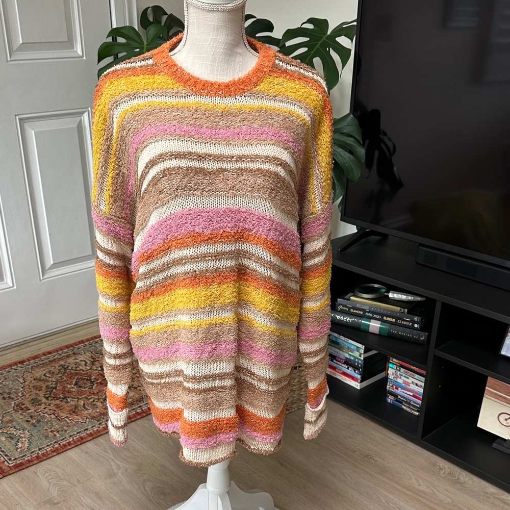 MUMU  oversized Striped Multicolor Sweater size small